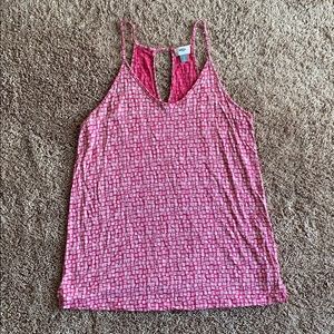 Old Navy Pink/White Pattern Tank Top
